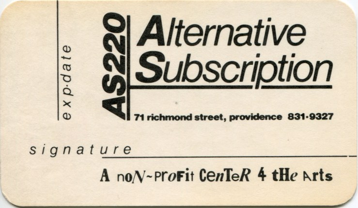 AS220-Subscription card 71 Richmond
